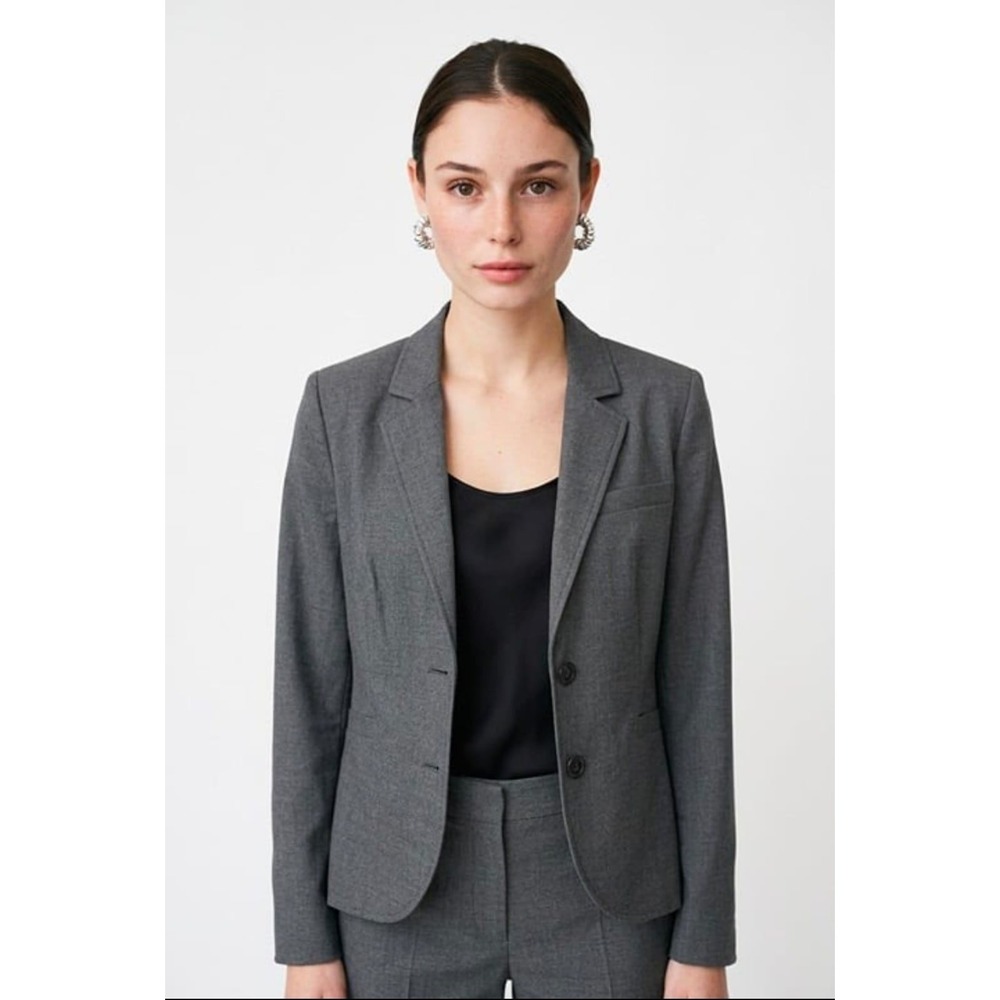 J.Crew Womens Charcoal Gray Wool Blend Two Button Blazer Jacket Size 12 RN 77388